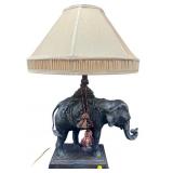 LARGE MAITLAND SMITH BRONZE ELEPHANT LAMP