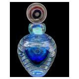 FIFTH AVENUE COBALT CRYSTAL PERFUME BOTTLE WITH