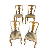 4 ANTIQUE MAHOGANY AND BURL CHIPPENDALE CHAIRS