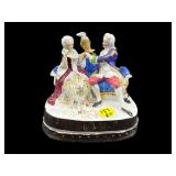 ANTIQUE PORCELAIN COURTSHIP INKWELL