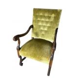 ANTIQUE HIGH BACK WALNUT THRONE CHAIR