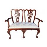 SOLID MAHOGANY CHIPPENDALE SETTEE