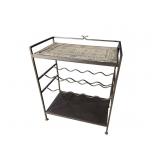 MOZAIC TILE TOP IRON WINE RACK