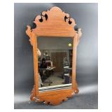 SOLID MAHOGANY INLAID CHIPPENDALE MIRROR