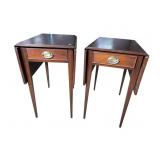 2 CRAFTIQUE SOLID MAHOGANY END TABLES