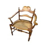 MAPLE EARLY 20TH CENT. RUSH BOTTOM ARM CHAIR