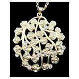 DESIGNER FRM ITALY GOLD TONE CRYSTAL NECKLACE;