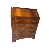 FLAME MAHOGANY INLAID SLANT FRONT DESK