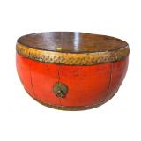 ANTIQUE BARREL AND SKIN CHINESE DRUM