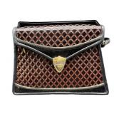 ROCHE EMBOSSED LEATHER CROSSBODY HANDBAG