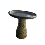 POTTERY DECORATED BIRD BATH