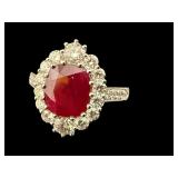 PLATINUM RUBY & DIAMOND RING