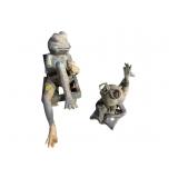 LOT OF 2 CAST IRON GARDEN FROGS