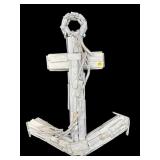 DECORATIVE DRIFTWOOD PAINTED ANCHOR WALL HANGING