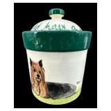 ZEPPA STUDIOS CERAMIC DOG TREAT JAR WITH LID