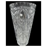 LARGE CUT CRYSTAL FLOWER VASE