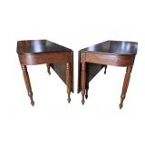 19TH CENT. MAHOGANY DROP LEAF DINING ROOM TABLE