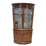 MAHOGANY BOW FRONT CORNER CABINET