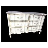 WHITE 6 DRAWER FRENCH PROVINCIAL DRESSER