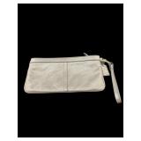 AUTHENTIC COACH LEATHER SILVER METALLIC WRISTLET
