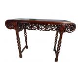 ROSEWOOD ORIENTAL CARVED CONSOLE TABLE