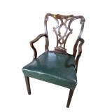 19TH CENT. SOLID MAHOGANY CHIPPENDALE ARM CHAIR