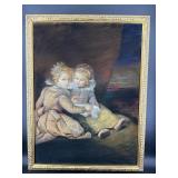 EARLY CORNELIUS DE VOS CHARCOAL PAINTING ON CANVAS