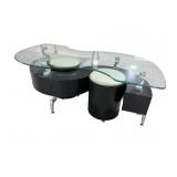 MODERN DESIGN COFFEE TABLE AND STOOLS