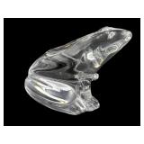 BACCARAT CRYSTAL SITTING FROG PAPERWEIGHT