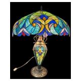 LARGE JEWELLED TIFFANY STYLE TABLE LAMP