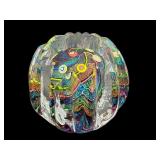 SIGNED GLASS EYE STUDIO 2000 GLITTER ABSTRACT