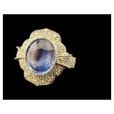 PLATINUM BLUE SAPPHIRE & DIAMOND RING