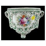 HAND PAINTED 2 HANDLED VICTORIAN STYLE CACHE POT