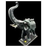 LARGE PLASTER ELEPHANT ON STAND