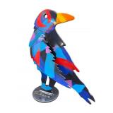 PAINTED BLACK RAVEN SCULPTURE BY FREDERICK