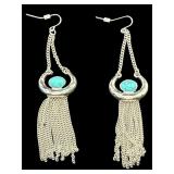 DESIGNER RJ GRAZIANO TURQUOISE SILVER DANGLE