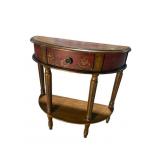 CONTEMPORARY PAINT DECORATED HALF ROUND CONSOLE