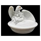 LARGE WESTMORELAND MILK GLASS EAGLE ON NEST