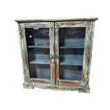 DISTRESSED PAINTED HANGING 2 DOOR CABINET