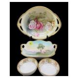 4 PC LOT OF ANTIQUE NIPPON AND RS GERMANY BOWLS