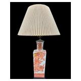 LARGE ORIENTAL PORCELAIN SATSUMA STYLE TABLE LAMP