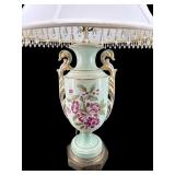 PORCELAIN PAINT DECORATED URN LAMP