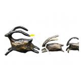 SET OF 3 BRONZE ARTIST SIGNED MINIATURE RUNNING