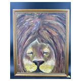 CIRCA 1970 LION OIL ON BOARD