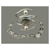 2 PC LOT SIAM/MEXICO 925 STERLING BRACELETS