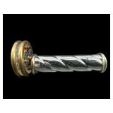 MINIATURE SILVER AND BRASS KALEIDOSCOPE