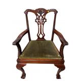 19TH CENT. MAHOGANY CHIPPENDALE ARM CHAIR