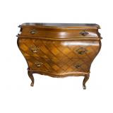 WALNUT PARQUES BOMBAY STYLE 3 DRAWER CHEST