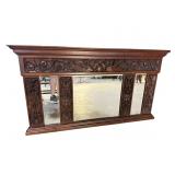 19TH CENT. GRIFFIN CARVED BEVELED OVER THE MANTLE