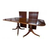 HIGH QUALITY BANDED MAHOGANY BANQUET TABLE